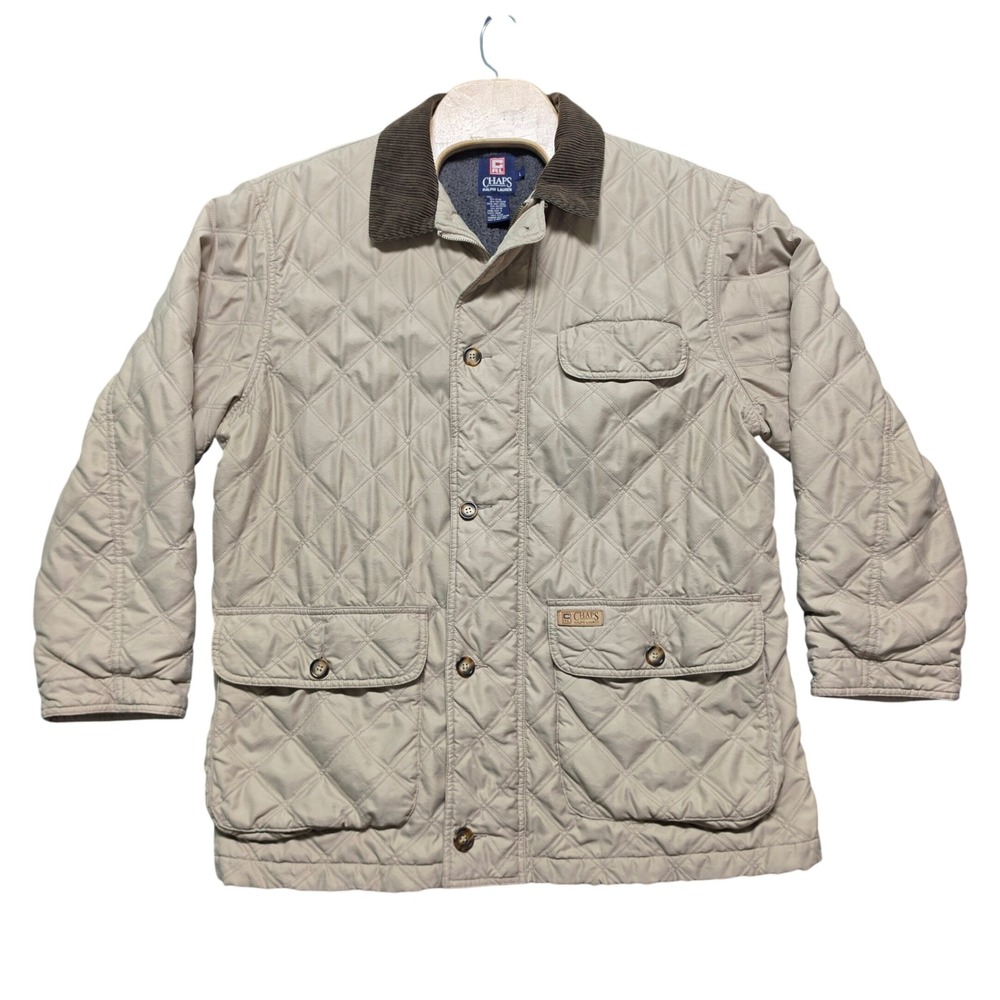 Rustic Chaps Ralph Lauren Quilted Corduroy Collar Barn Jacket Mens Large Tan